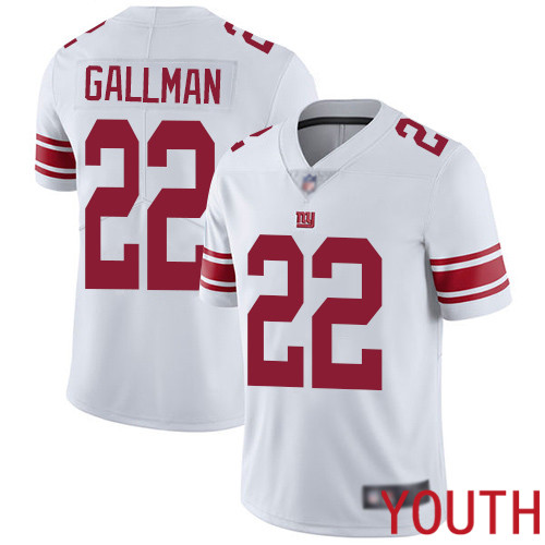 Youth New York Giants #22 Wayne Gallman White Vapor Untouchable Limited Player Football NFL Jersey